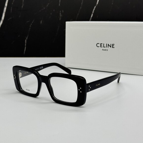 NEW CELINE CL50163I 001 SQUARE BLACK WOMEN EYEGLASSES CELINE - Picture 1 of 9